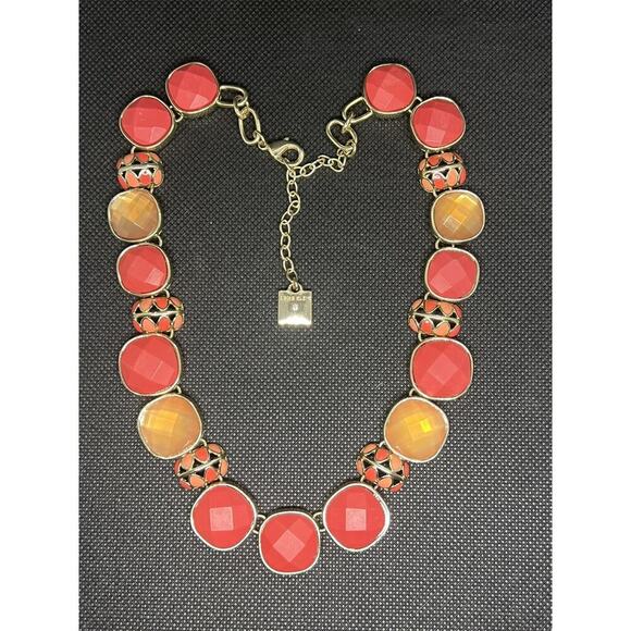 Anne Klein Coral Stone Collar Necklace - Picture 2 of 7